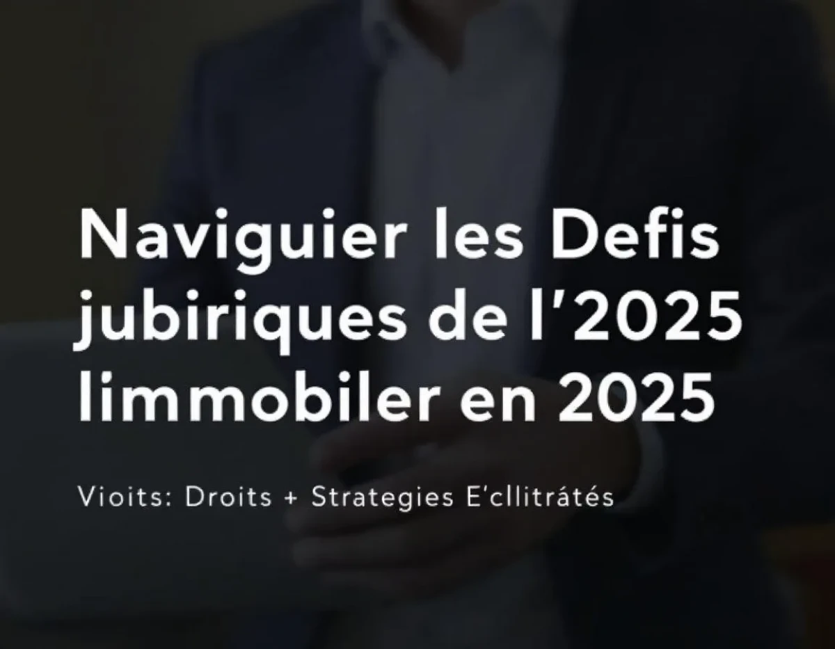 Naviguer les Défis Juridiques de l'Immobilier en 2025 : Droits et Stratégies Éclairées